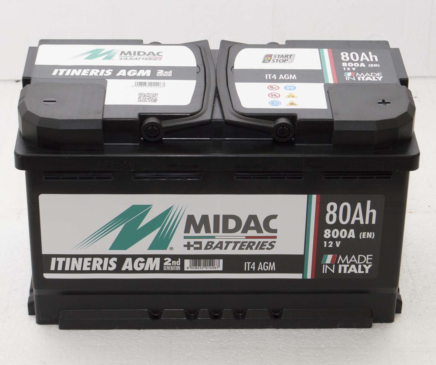 Автомобільний акумулятор MIDAC ITINERIS START STOP AGM, 12V, 80AH, EN800A